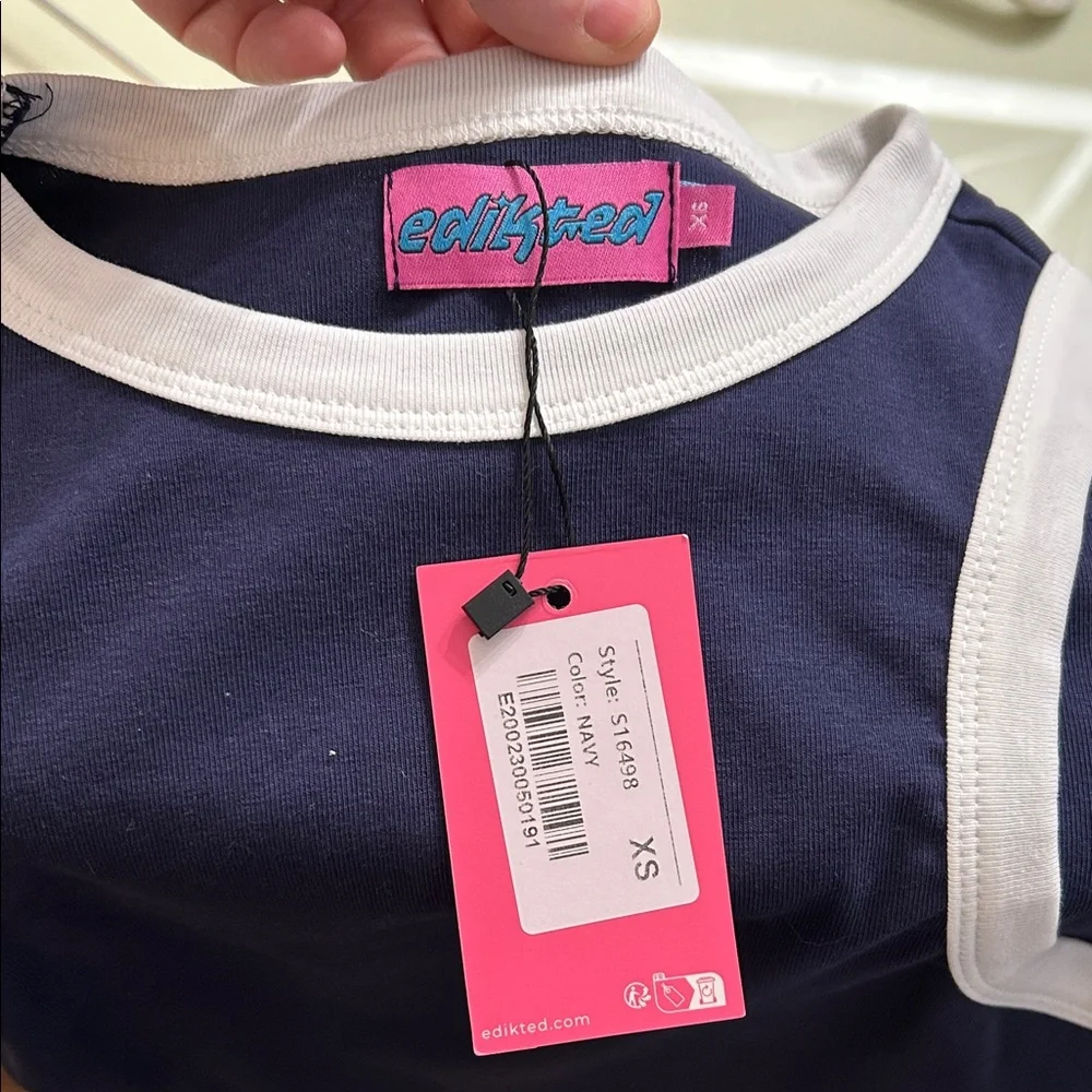 Women's Navy and White Tank-Size XS - Picture 4 of 4